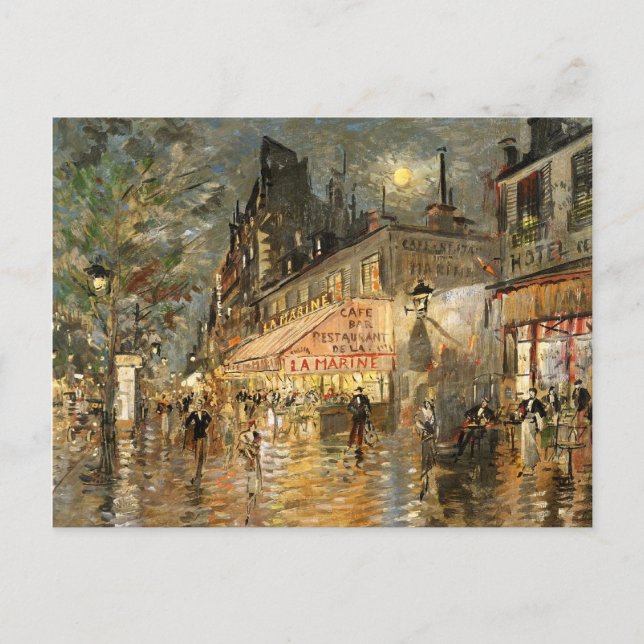 Postal Constantin Korovin: Cafe La Marine, París (Anverso)