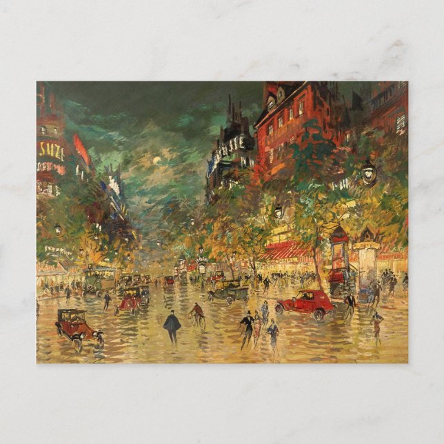 Postal Constantin Korovin: París de noche (Anverso)