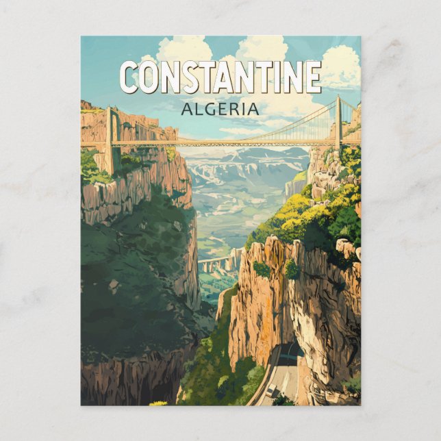 Postal Constantine Argelia Viajes Arte Vintage (Anverso)