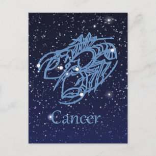 Postal Constelación de Cáncer y signo del zodiaco con est
