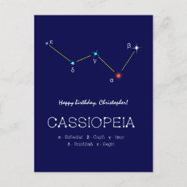 Postal Constelación de Cassiopeia en el Hemisferio Norte