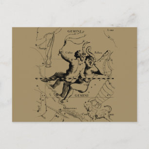 Postal Constelación de Gemini Zodiac Hevelius 1690