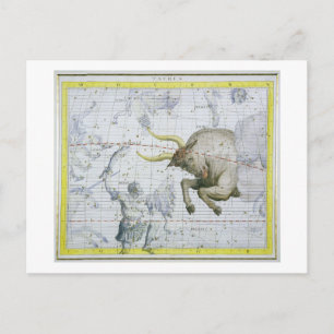 Postal Constelación de Tauro, plato 2 de 'Atlas Coele