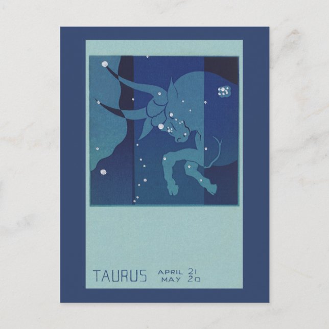 Postal Constelación de toros Taurus Astrología zodiaca vi (Anverso)