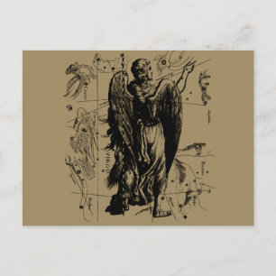 Postal Constelación de Virgo Estilo Grabado Hevelius