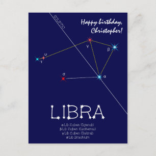 Postal Constelación de Zodiac Libra