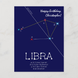 Postal Constelación de Zodiac Libra