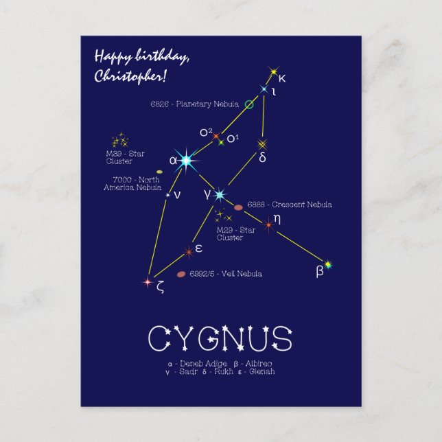 Postal Constelación del Hemisferio Norte Cygnus (Anverso)