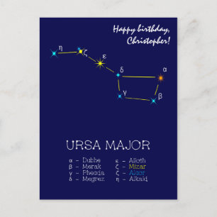 Postal Constelación del Hemisferio Norte Osa Mayor