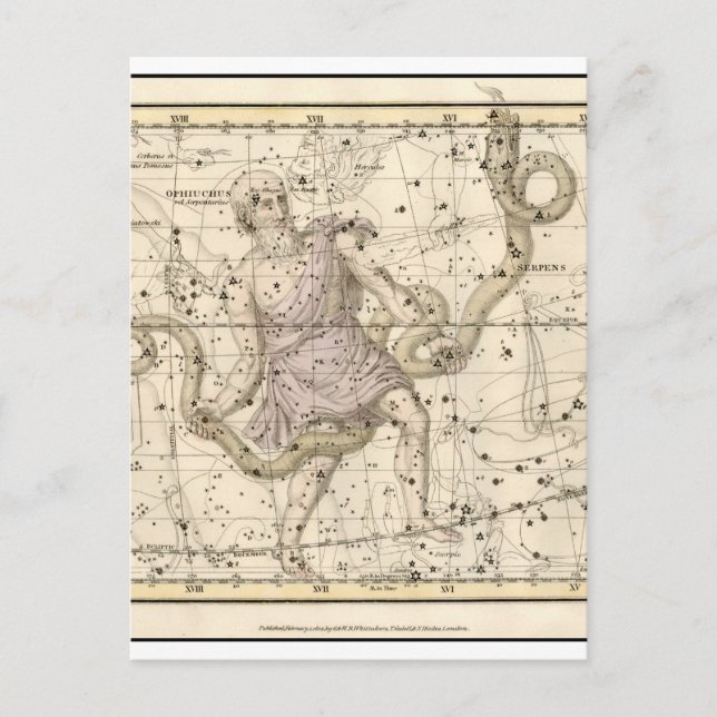 Postal Constelación Óptica Vintage Zodiac (Anverso)