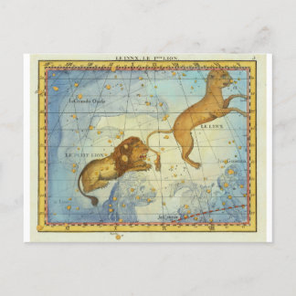 Postal Constelación vintage Leo