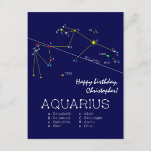 Postal Constelación zodiacal Acuario