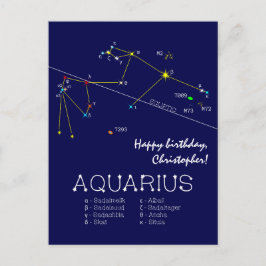 Postal Constelación Zodiacal Acuario