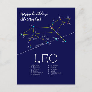 Postal Constelación zodiacal Leo