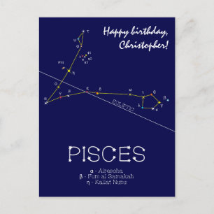 Postal Constelación zodiacal Piscis