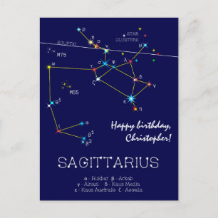 Postal Constelación zodiacal Sagitario