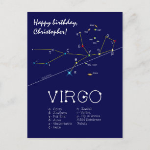 Postal Constelación zodiacal Virgo