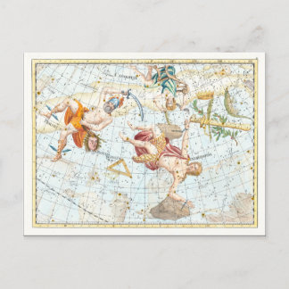 Postal Constelaciones del Atlas Celestial Vintage