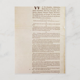Postal Constitución de los Estados Unidos, 1787