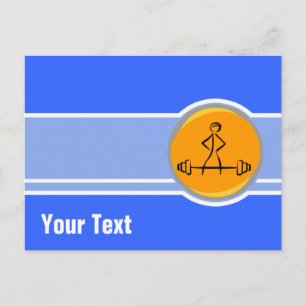 Postal Construcción de cuerpos; azul y naranja