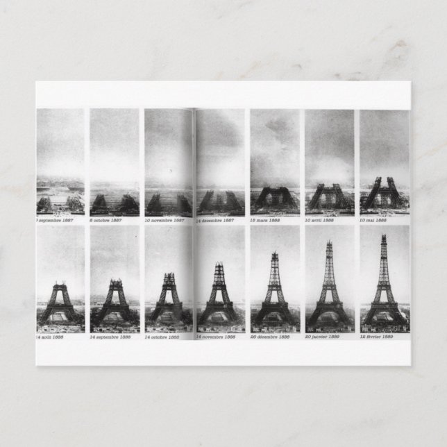 Postal Construcción de la Torre Eiffel (Anverso)