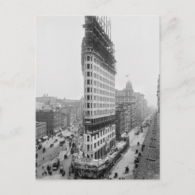 Postal Construcción del edificio Flatiron, 1902 (Anverso)