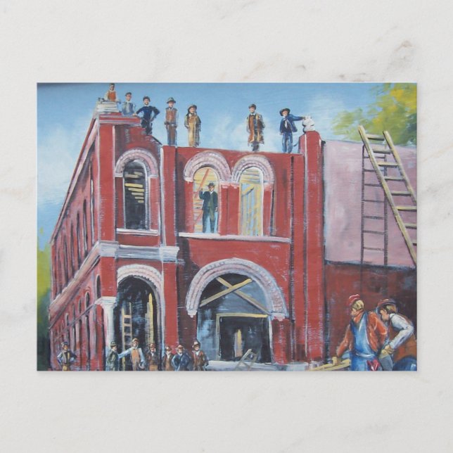 Postal Construcción del primer banco estatal (Anverso)