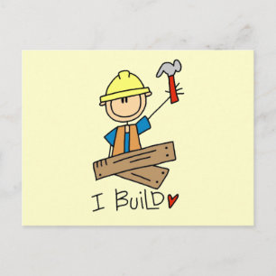 Postal Construcción I Construyo Camisetas y Regalos