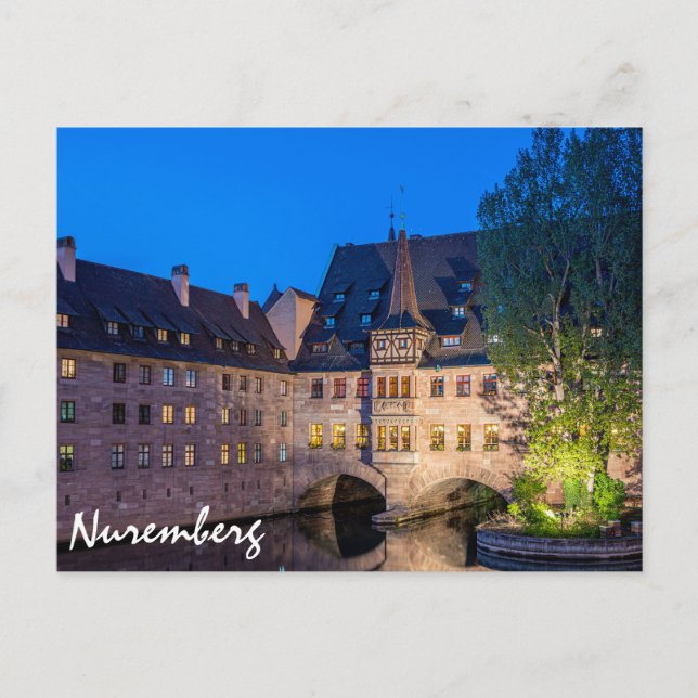 Postal Construcción nocturna frente al mar en Nuremberg,  (Anverso)