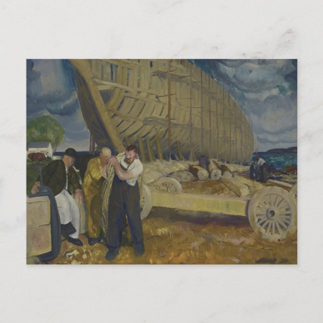 Postal Constructores de barcos - El cuervo - George Bello (Anverso)