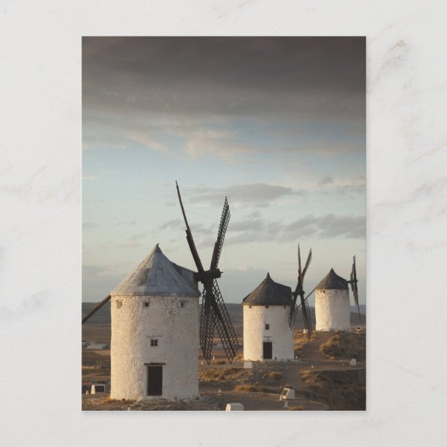 Postal Consuegra, antiguos molinos de viento de La Mancha (Anverso)