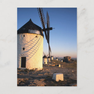 Postal Consuegra, La Mancha, España, molinos de viento