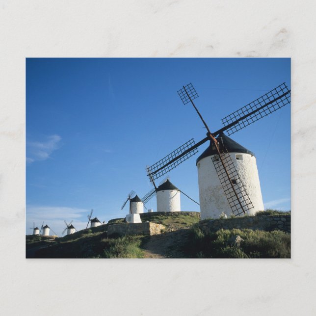 Postal Consuegra, La Mancha, España, molinos de viento 2 (Anverso)