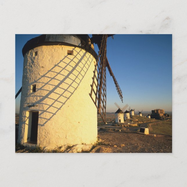 Postal Consuegra, La Mancha, España, molinos de viento y (Anverso)