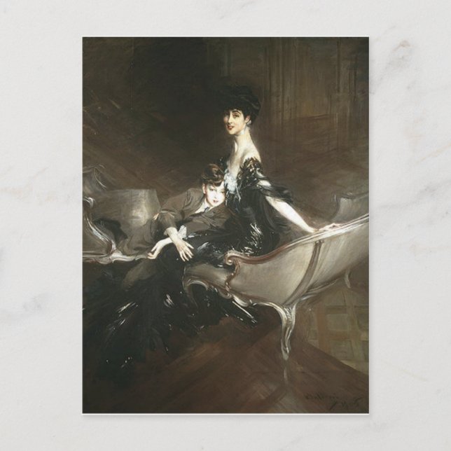 Postal Consuelo Vanderbilt y Son Ivor, Giovanni Boldini (Anverso)