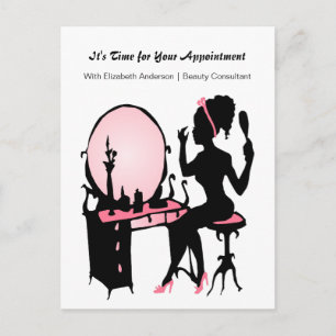 Postal Consultora de Belleza Girly Girl Nombramiento reco