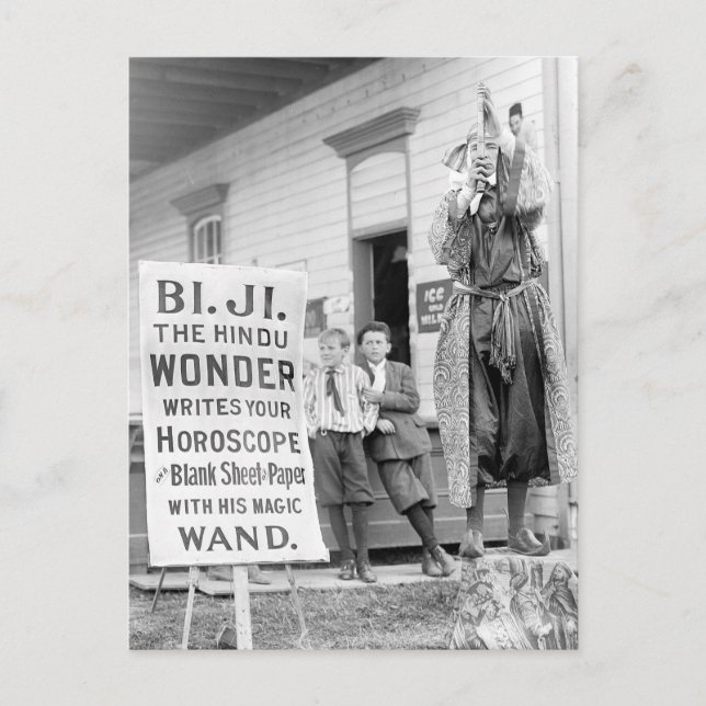 Postal Contador de fortuna en la Feria del Condado, 1910 (Anverso)