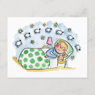 Postal Contando ovejas