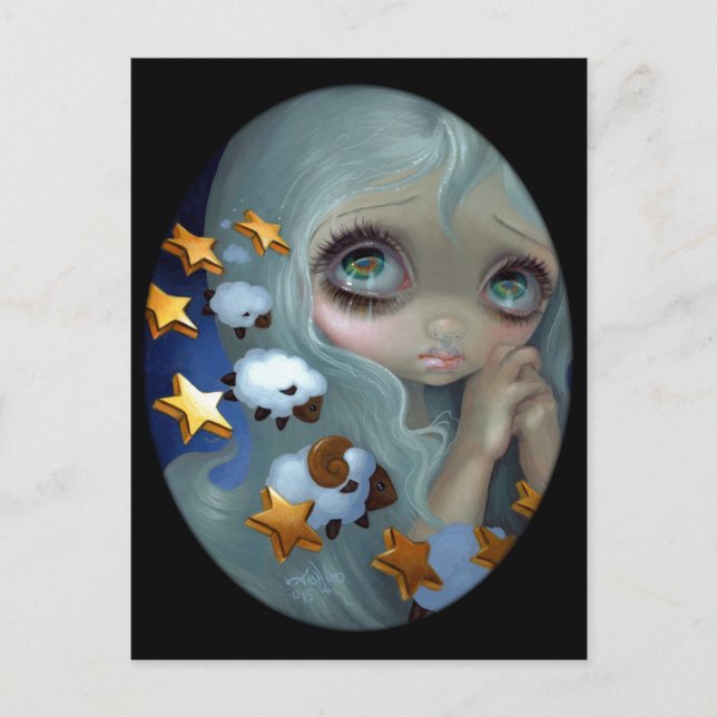 Postal "Contando ovejas" (Anverso)