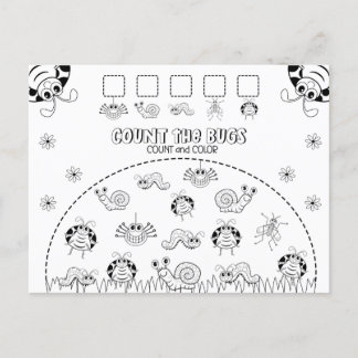 Postal Contar y colorear la actividad matemática divertid