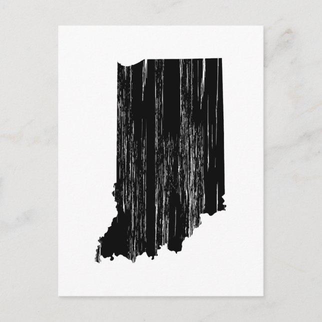 Postal Contorno de estado de Indiana con problemas (Anverso)