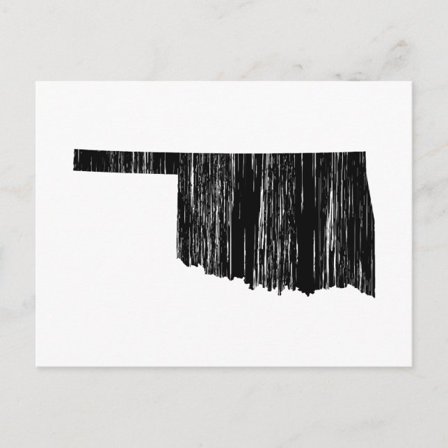 Postal Contorno de estado de Oklahoma con problemas (Anverso)