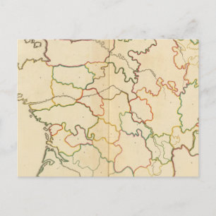 Postal Contorno de ríos de Francia