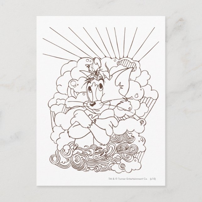 Postal Contorno de Tom y Jerry (Anverso)