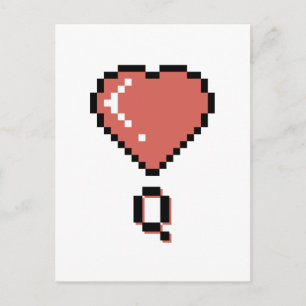 Postal contorno negro de la reina del corazón