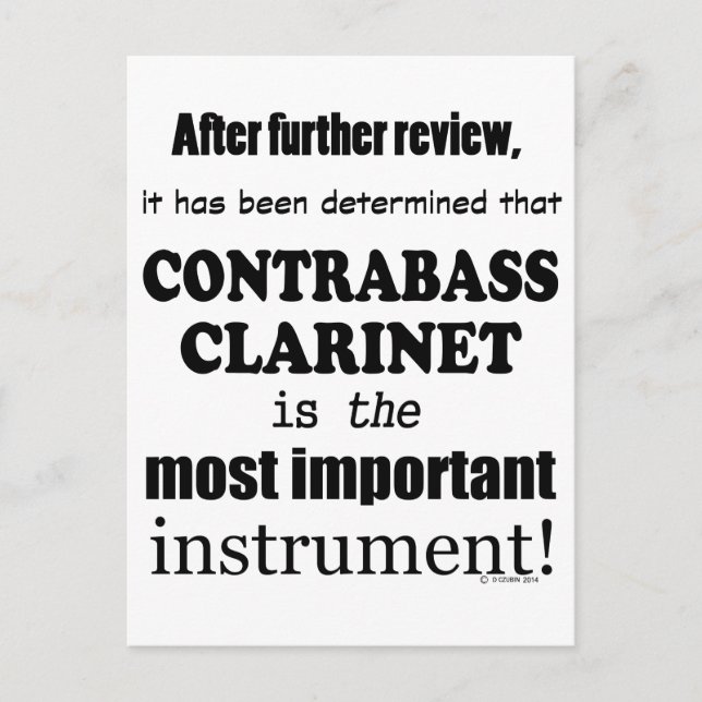 Postal Contrabass Clarinet Instrumento más importante (Anverso)