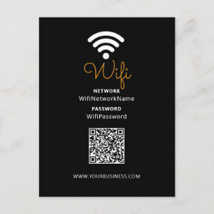 Postal Contraseña Wifi Empresarial Promocional en Blanco