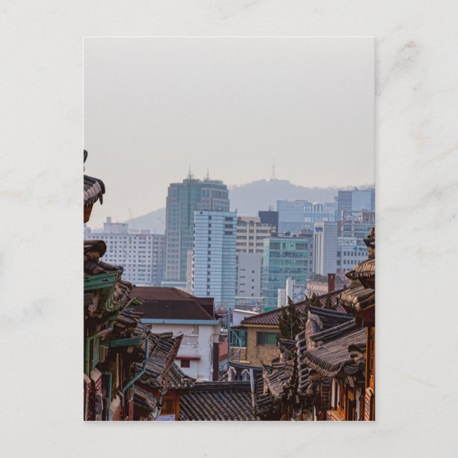 Postal Contraste de la aldea Bukchon Hanok (Anverso)