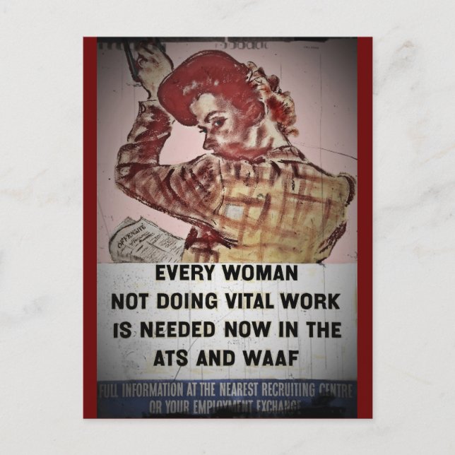 Postal Contratación de mujeres para ATS y WAAF (Anverso)