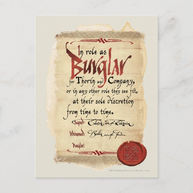 Postal Contrato Burglar (Anverso)